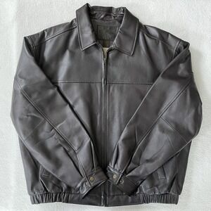 Saddlebred Men's Brown Leather Jacket Vintage XL Quilted Lining Bomber Flight
